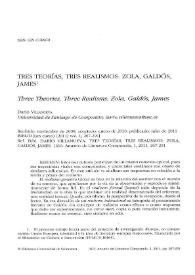 Tres teorías, tres realismos: Zola, Galdós, James