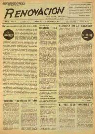Renovación (México D. F.) : Órgano de la Federación de Juventudes Socialistas de España. Año I, núm. 3, 10 de marzo de 1944