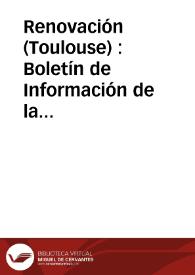 Renovación (Toulouse) : Boletín de Información de la Federación de Juventudes Socialistas de España