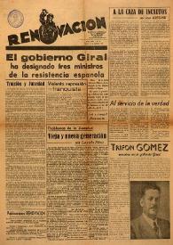 Renovación (Toulouse) : Boletín de Información de la Federación de Juventudes Socialistas de España. Núm. 12, 12 de septiembre de 1945
