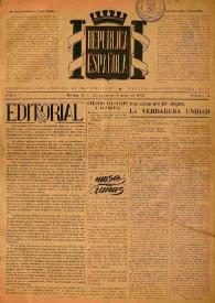 República Española. Año I, núm. 1, 1.ª quincena de mayo de 1944
