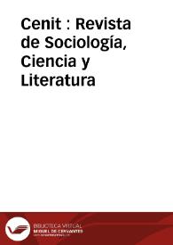 Cenit : Revista de Sociología, Ciencia y Literatura