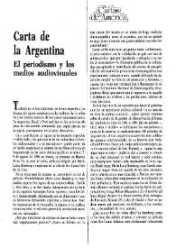 Carta de la Argentina: el periodismo y los medios audiovisuales