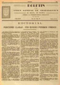 U.G.T. : Boletín de la Unión General de Trabajadores de España en Francia. Núm. 3, febrero de 1945