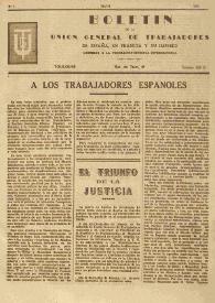 U.G.T. : Boletín de la Unión General de Trabajadores de España en Francia. Núm. 7, mayo de 1945