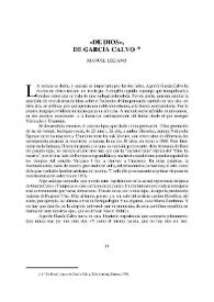 'De Dios', de García Calvo