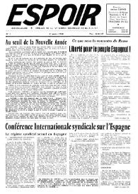 Espoir : Organe de la VIª Union régionale de la C.N.T.F. Num. 1, 7 janvier 1962