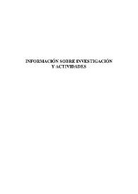 Revista de Hispanismo Filosófico, núm. 4 (1999). Información sobre investigación y actividades