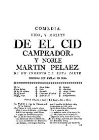 Vida, y muerte de El Cid Campeador, y noble Martin Pelaez