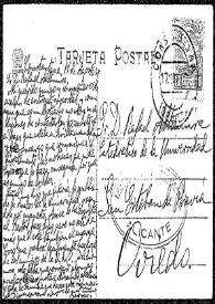 Tarjeta postal de [Francisco de las] Barras a Rafael Altamira. Constantina, 17 de agosto de 1907 