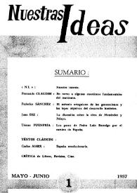 Nuestras Ideas : teoría, política, cultura. Núm. 1, mayo-junio 1957