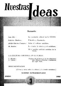 Nuestras Ideas : teoría, política, cultura. Núm. 3, enero 1958, número extraordinario