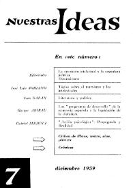 Nuestras Ideas : teoría, política, cultura. Núm. 7, diciembre 1959