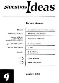 Nuestras Ideas : teoría, política, cultura. Núm. 9, octubre 1960
