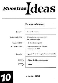 Nuestras Ideas : teoría, política, cultura. Núm. 10, enero 1961