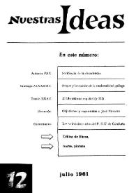 Nuestras Ideas : teoría, política, cultura. Núm. 12, julio 1961