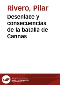 Desenlace y consecuencias de la batalla de Cannas
