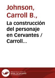 La construcción del personaje en Cervantes