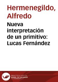 Nueva interpretación de un primitivo: Lucas Fernández