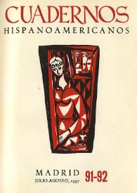 Cuadernos Hispanoamericanos. Núm. 91-92, julio-agosto 1957