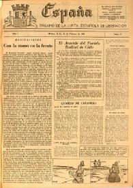 España : Órgano de la Junta Española de Liberación. Año I, núm. 3, 12 de febrero de 1944