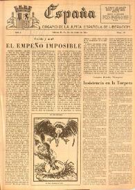 España : Órgano de la Junta Española de Liberación. Año I, núm. 10, 1 de abril de 1944