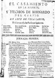 El casamiento en la muerte, y hechos de Bernardo del Carpio