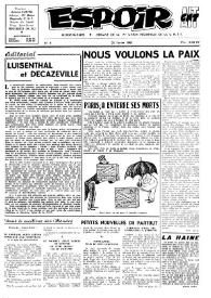Espoir : Organe de la VIª Union régionale de la C.N.T.F. Num. 8, 25 février 1962