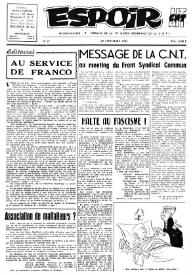 Espoir : Organe de la VIª Union régionale de la C.N.T.F. Num. 91, 29 septembre 1963
