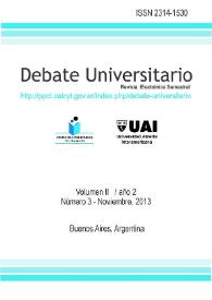 Debate Universitario. Revista Electrónica Semestral. Núm. 3. Volumen II. Año 1, noviembre 2013