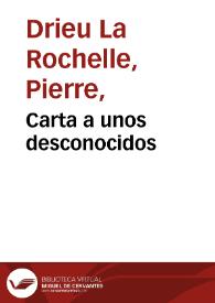 Carta a unos desconocidos