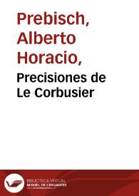 Precisiones de Le Corbusier