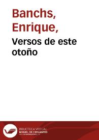 Versos de este otoño