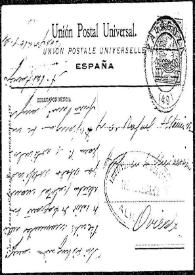 Tarjeta postal de A. Castroviejo a Rafael Altamira. Zaragoza
