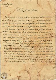 Carta de José Cecilio del Valle a José María del Barrio. Guatemala, 3 de julio de 1831