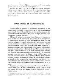 Nota sobre el expresionismo