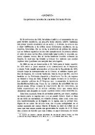 'Lázaro', la primera novela de Jacinto Octavio Picón