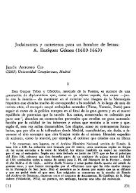 Judaizantes y carreteros para un hombre de letras: A. Enríquez Gómez (1600-1663)