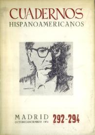 Cuadernos Hispanoamericanos. Núm. 292-294, octubre-diciembre 1974