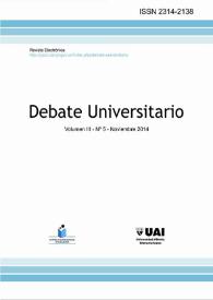 Debate Universitario. Revista Electrónica Semestral. Núm. 5. Volumen III,  noviembre 2014