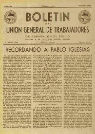 U.G.T. : Boletín de la Unión General de Trabajadores de España en Francia. Núm. 26, diciembre de 1946