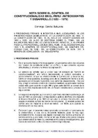 Nota sobre el control de constitucionalidad en el Perú: antecedentes y desarrollo (1823-1979)