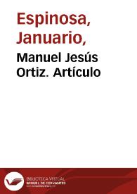 Manuel Jesús Ortiz. Artículo