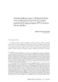 Gramaticografía portuguesa en la España ilustrada: breves consideraciones sobre el 'Acento y artificio gramatical de la lengua portuguesa' (1795 de...
