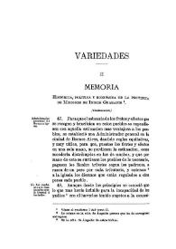 Memoria histórica, política y económica de esta provincia de Misiones de indios guaranís, dispuestas por D. Gonzalo de Doblas ... (Continuará) (II)...