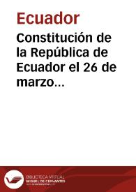 Constitución de la República de Ecuador el 26 de marzo 1929