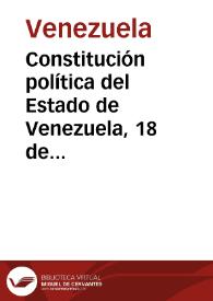 Constitución política del Estado de Venezuela, 31 de diciembre de 1858