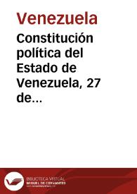 Constitución política del Estado de Venezuela, 27 de abril de 1904