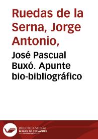 José Pascual Buxó. Apunte bio-bibliográfico