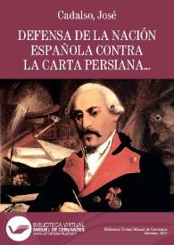 Defensa de la nación española contra la “Carta Persiana LXXVIII” de Montesquieu